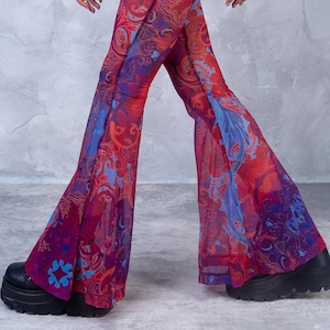 Mesh Pants, Transparent Rave Pants, Psychedelic Outfit, Festival Set, Rave Clothing, Mesh Crop Top, Festival Outfit, Burning Man Outfit
