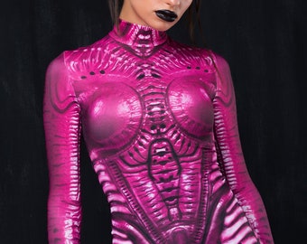 Alien Costume For Women, Zombie Costume Women, Adult Halloween Costume, Futuristic Costume, Alien Bodysuit, Costume Women, Halloween Clothes