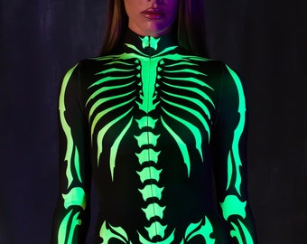 UV Light Reactive Bodysuit, Black Light Reactive Costume, Neon Green Costume, Halloween Costume, Halloween Costume Women, Halloween Clothing