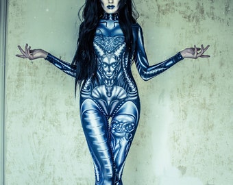 Women's Halloween Bodysuit, Alien Costume Women, Halloween Costume Women, Sexy Alien Bodysuit, Futuristic Clothing, Sexy Costumes for Women