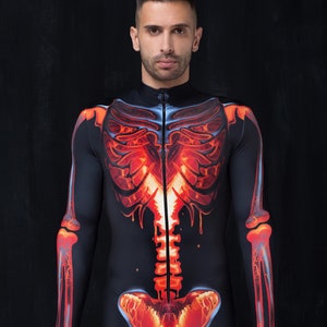 Mens Halloween Costume, Skeleton Costume, Adult Halloween Costume, Halloween Bodysuit Men, Halloween Male Bodysuit, Party Costumes For Men
