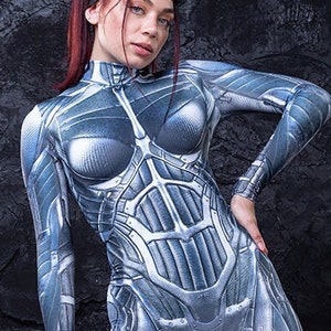 Cyberpunk Clothing, Robot Costume Women, Cyberpunk Costume, Sexy Robot Costume, Halloween Costume Woman, Halloween Bodysuit, Rave Outfit