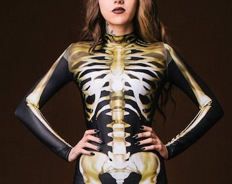 Skeleton Costume, Halloween Adult Costume, Halloween Costumes, Costumes For Women, Badinka, Women Skeleton Bodysuit, Halloween Costume Women