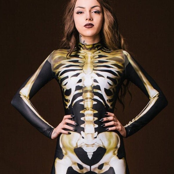 Skeleton Costume, Halloween Adult Costume, Halloween Costumes, Costumes For Women, Badinka, Women Skeleton Bodysuit, Halloween Costume Women