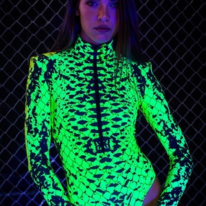 UV Festival Costume, Ultraviolet Rave Party Costume Women, Sexy Leotard Costume, Sexy Rave Bodysuit Adults, Costumes for Women, BADINKA