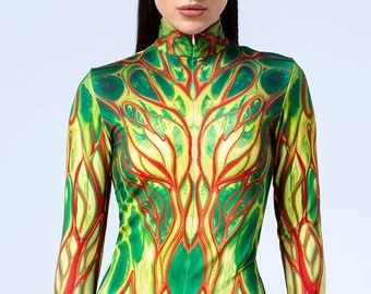 Rave Costume Woman, Festival Bodysuit Woman, Burning Man Outfit, Rave Wear, Performance Bodysuit Woman, Festival Outfit, Rave Outfit Woman