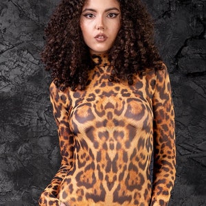 Cheetah Costume, Transparent Costume, Animal Printed Costume, Animal Costumes Women, Sexy Halloween Bodysuit, Sci-Fi Halloween Costume Women