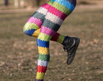 knitted wool leggings