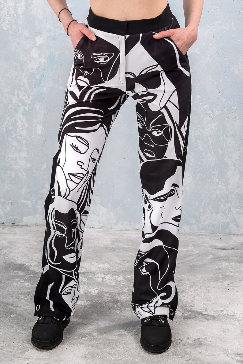 Festival Pants Black Women Pants White Pants Women Printed Etsy UK