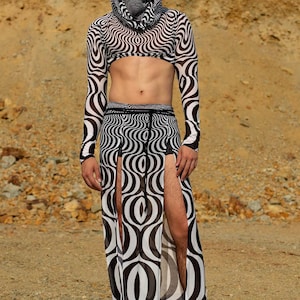 Rave Male Sarong, Mesh Festival Skirt Man, Rave Party Bottom, Disco Skirt Men, Burning Man Outfit, Festival Clothing Man, Rave Outfit Man