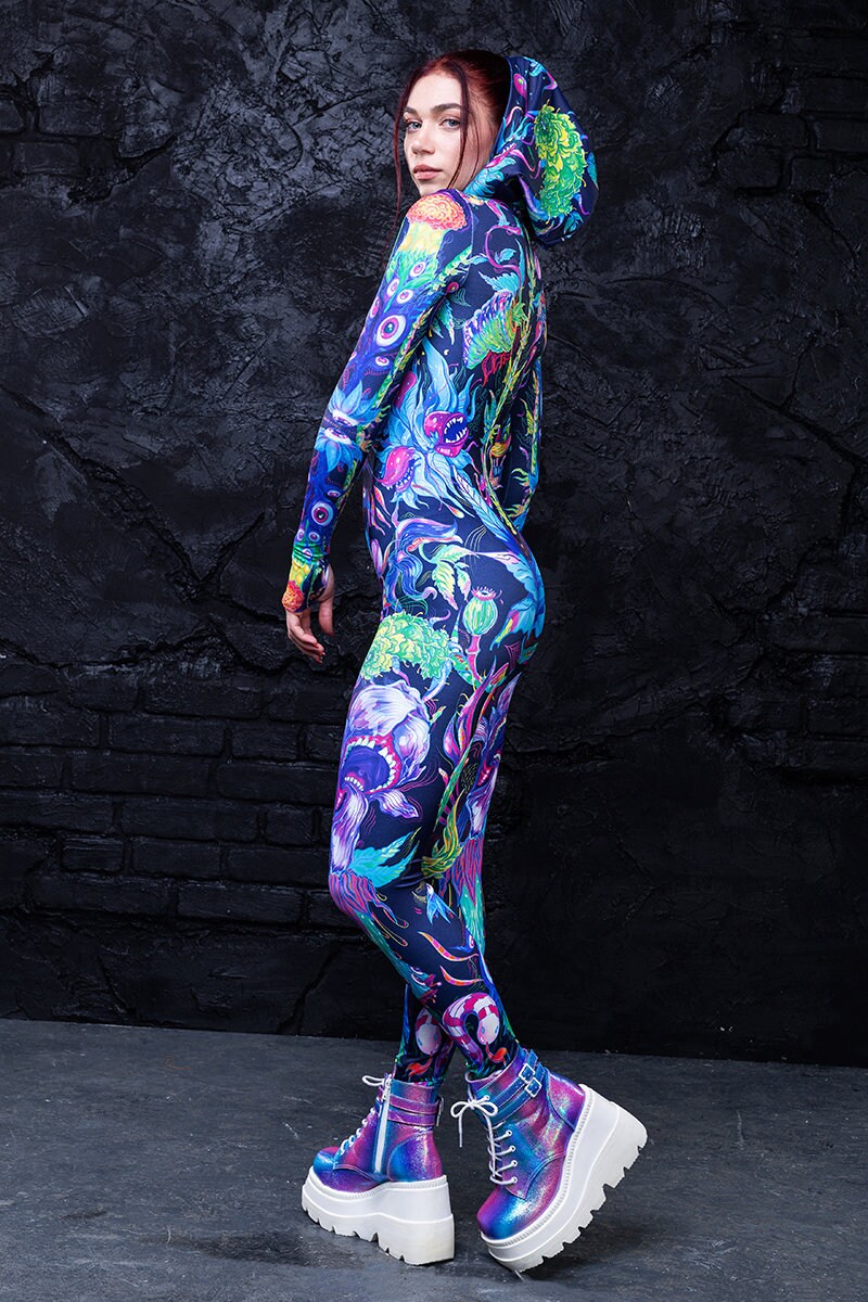 Trippy Bodysuit Psychedelic Clothing Psychedelic Bodysuit Etsy