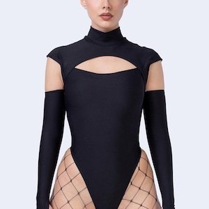 Black Bodysuit, Festival Bodysuit, Thong Bodysuit, Techno Clothing, Burning Man Clothing Women, Cyberpunk Clothing, Sexy Festival Bodysuit