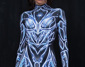 Cyber Costume Women, Robot Festival Costume Women, Sexy Rave Bodysuit, Cyber Sexy Costumes, Festival Costume For Women, Cyberpunk Costume