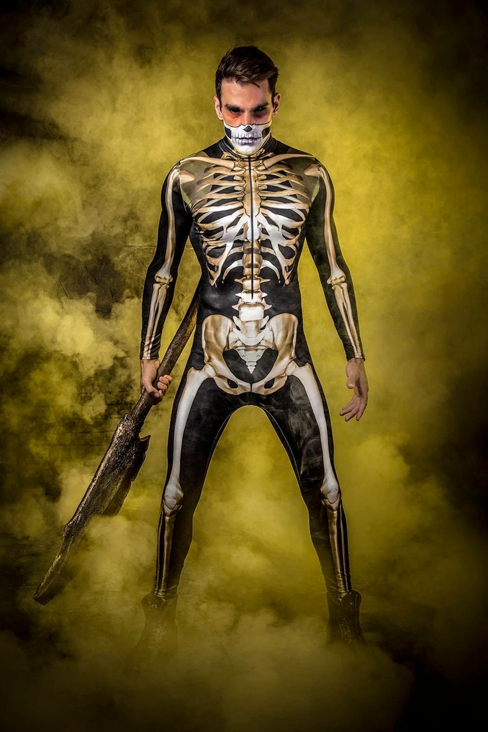 Halloween Costume Men Skeleton Costume Men Men's Etsy