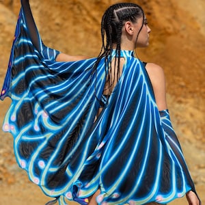 Mesh Wings For Woman, Mesh Wings, Festival Wings, Woman Outfit, Cosplay Butterfly Wings, Festival Accessories, Unique Women Fairy Outfit
