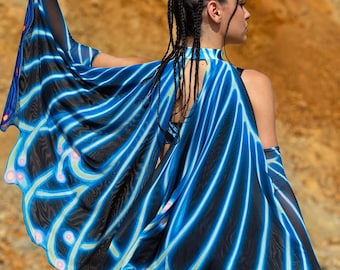 Mesh Wings For Woman, Mesh Wings, Festival Wings, Woman Outfit, Cosplay Butterfly Wings, Festival Accessories, Unique Women Fairy Outfit
