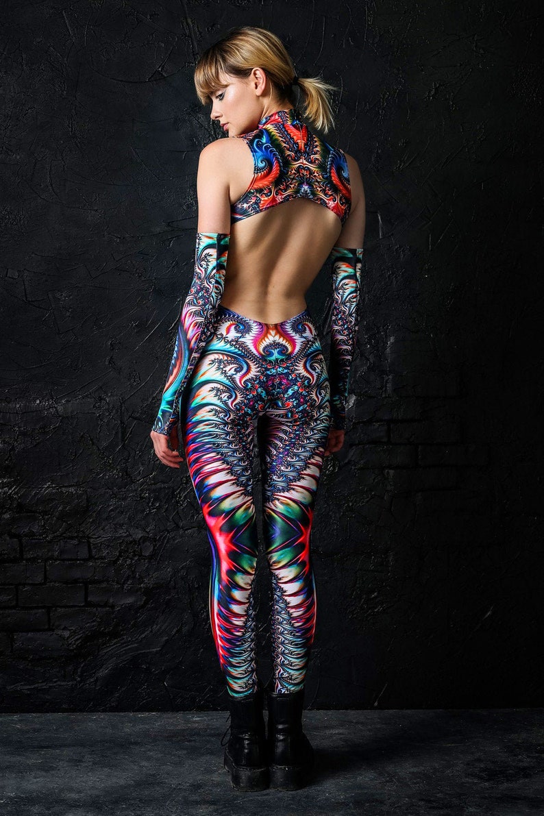red and black rave outfit