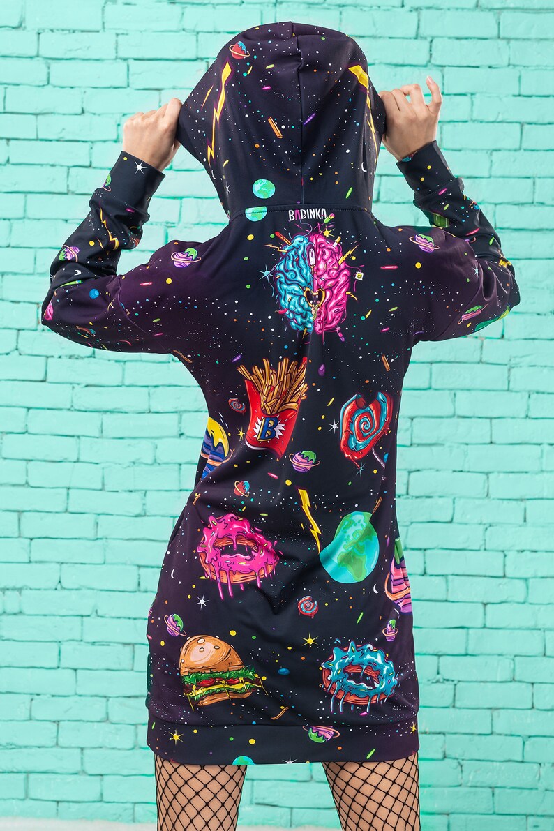 Junk Food Party Hoodie Hooded Dress Galaxy Hoodie Kawaii Etsy