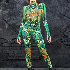 Festival Clothing Women, Burning Man Clothing Women, Rave Clothing, Festival Bodysuit, Rave Outfit, Sexy Rave Bodysuit, Psychedelic Clothing