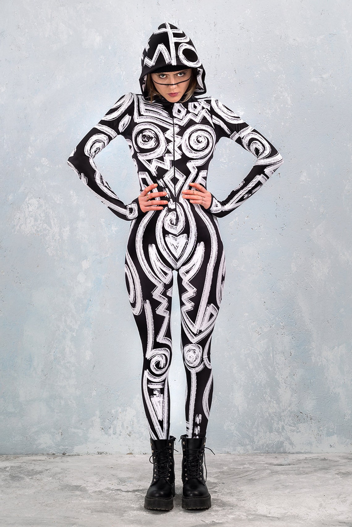 Rave Bodysuit Women Festival Bodysuit Sexy Black Bodysuit Etsy