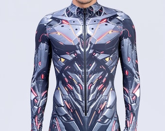 Robot Costume, Men Cosplay Costume, Full Cyber Bodysuit Men, Cyber Wear, Cosplay Clothing Men, Halloween Costume, Armor Costume, Costume Man