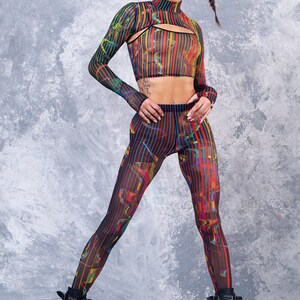 Rave Mesh Set, Rave Crop Top, Mesh Shrug Top, Mesh Bolero, Festival Bolero, Long Sleeve Top, Rave Shrug, See Through Top, Mesh Crop Top