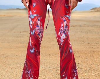 Festival O-Ring Bell Bottoms, Sexy Bottoms for Woman, Rave Outfit for Woman, Festival Bell Bottoms, Rave Bottoms, Rave Bell Bottoms Set