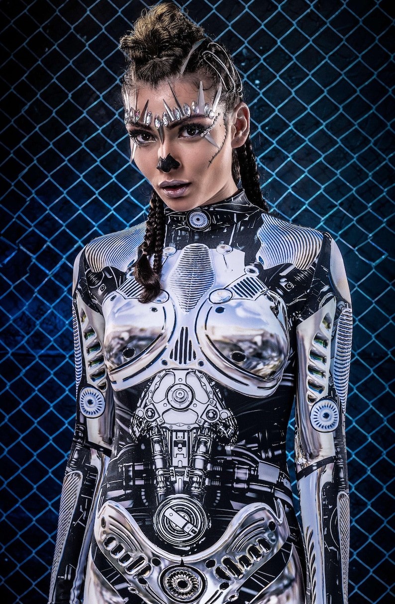 Festival-Kostüme für Frauen, futuristische Kleidung, Rave-Kostüm für Frauen, Roboter-Kostüm, Roboter-Paar-Kostüme, Festival-Kostüme Frauen Bild 1