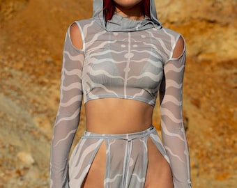 Mesh Cutout Top Women, Festival Party Top, Mesh Top For Woman, Burning Man Clothing Woman, Rave Clothing, Long Sleeve Top, Rave Outfit Woman