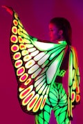 UV Mesh Wings, UV Reflective Wings, Unique Wings Woman, Neon Wings, Cosplay Outfit Women, Rave Clothing Woman, Festival Accessories Women product logo