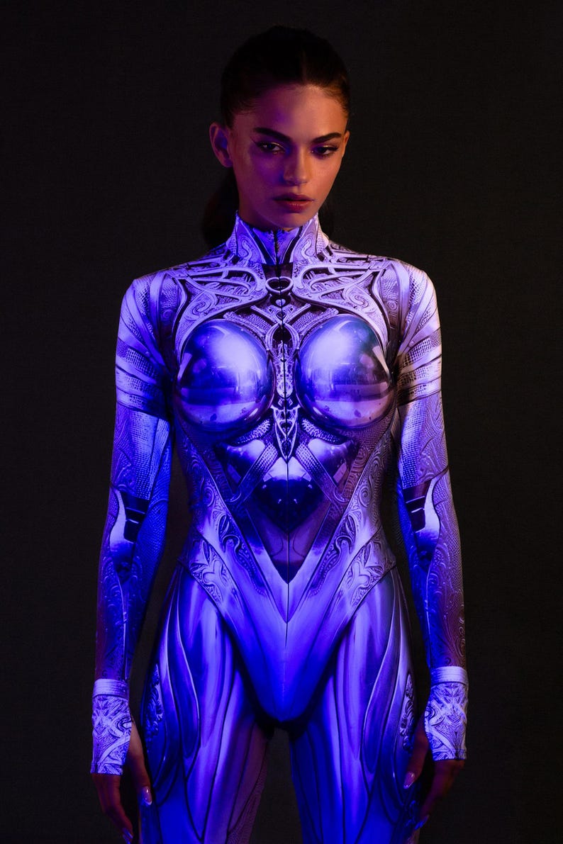 Armor Costume Woman, Halloween Costume Women, Superhero Costume Woman, Cosplay Halloween Costumes, Unique Halloween Outfit, Cyberpunk Wear image 6