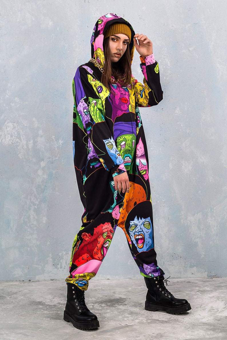 Colorful Adult Onesie Rave Outfit Women's Onesie - Etsy