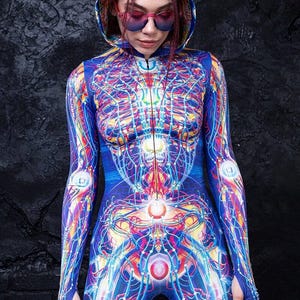 Festival Onesie, Psychedelic Clothing, Festival Bodysuit, Psychedelic Catsuit, Festival Catsuit, Festival Clothing, Burning Man Clothing