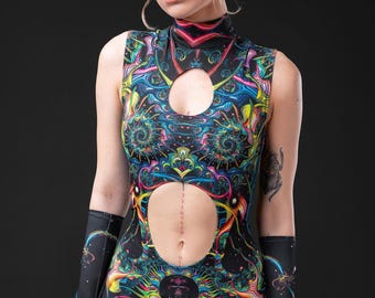 Festival Catsuit für Frauen, Festival Outfit für Frauen, Rave-Kostüm, Festival-Kleidung, Festival-Kostüm, Burning Man Outfit, Rave-Kleidung