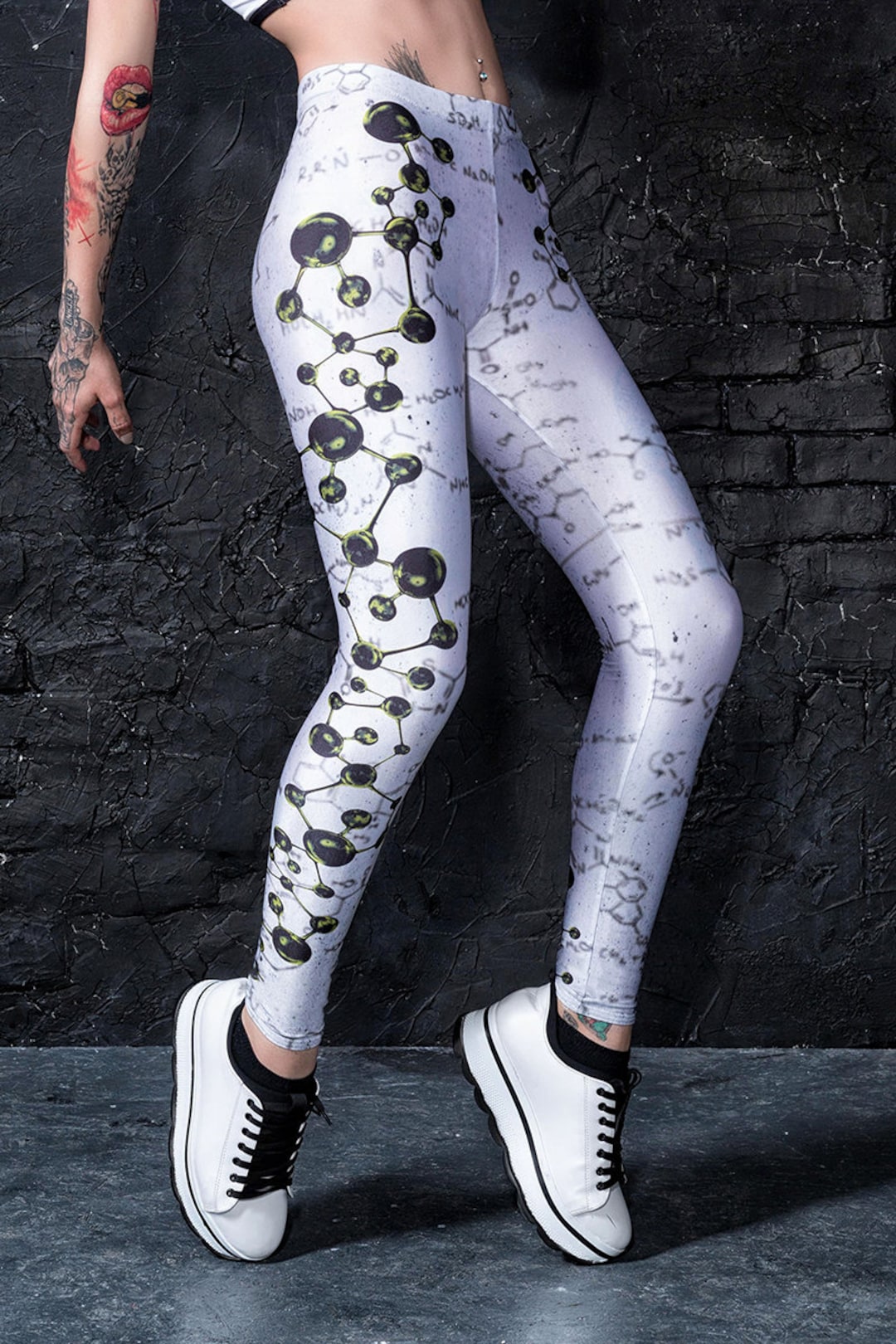 Printed Leggings White Leggings Printed Workout Leggings - Etsy