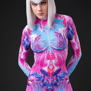 Festival Bodysuit For Women, Rave Bodysuit Women, Rave Catsuit, Festival Clothing, Rave Clothing, Burning Man Clothing Women, Rave Bodysuit