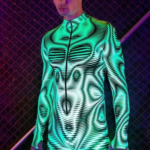 UV Reactive Costume, UV Reactive Festival Costume Men, Cyber Costume, Droid Costume, Festival Costume Men, Rave UV Reactive Costumes Men
