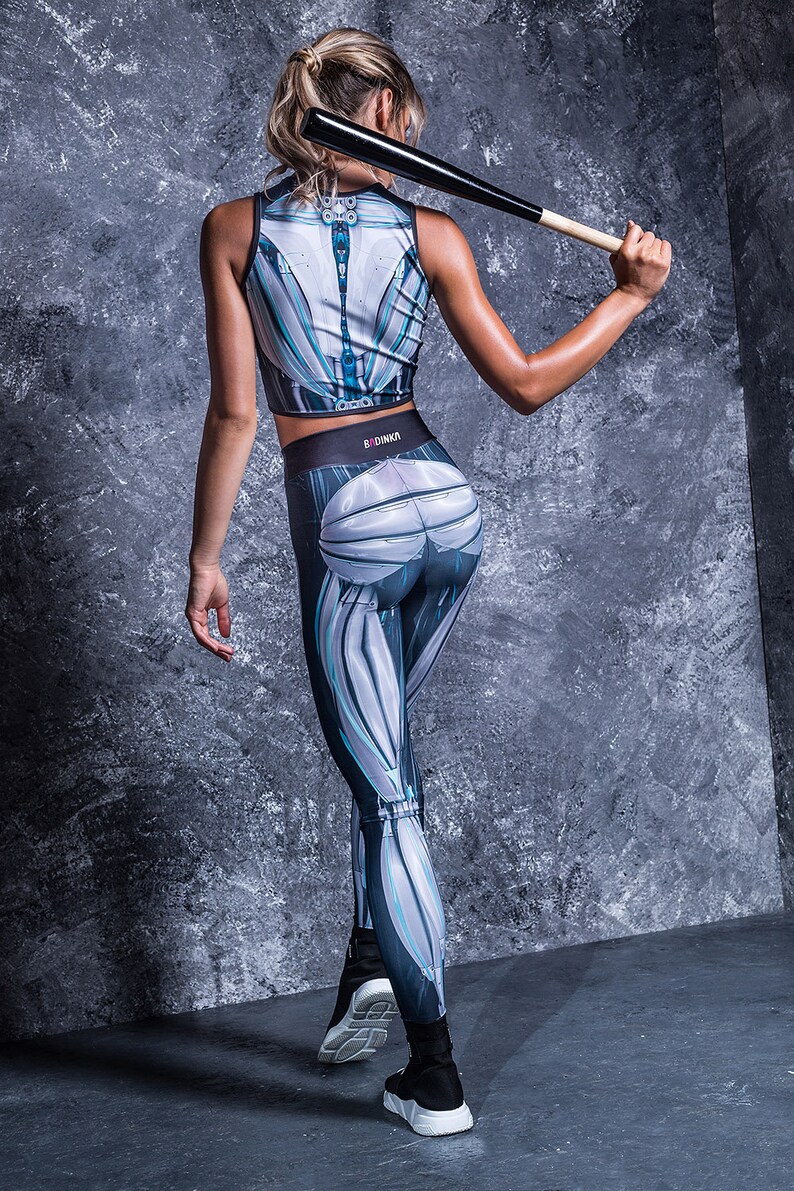 High Waisted Leggings Robot Leggings Cyborg Leggings - Etsy