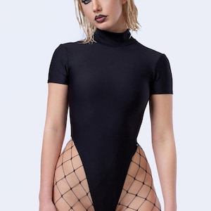 Rave Bodysuit, Thong Bodysuit, Elegant Black Bodysuit, Techno Clothing, Burning Man Clothing Women, Cyberpunk Clothing, Sexy Festival Outfit