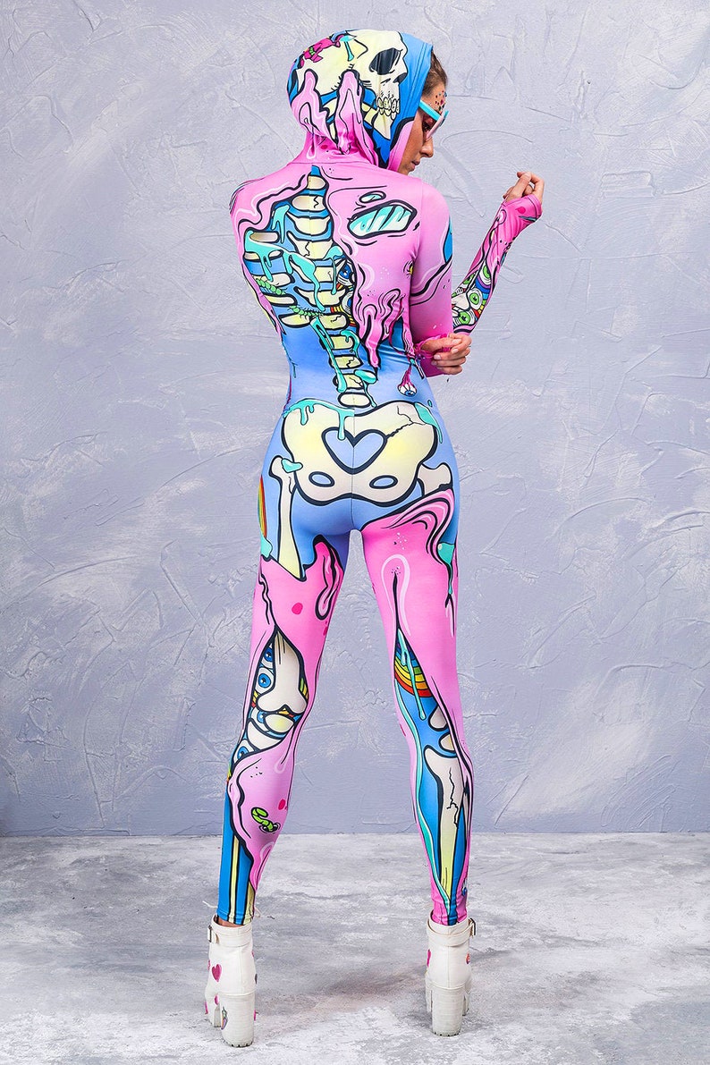 Skeleton Onesie Skeleton Jumpsuit Skeleton Unitard Skeleton Etsy
