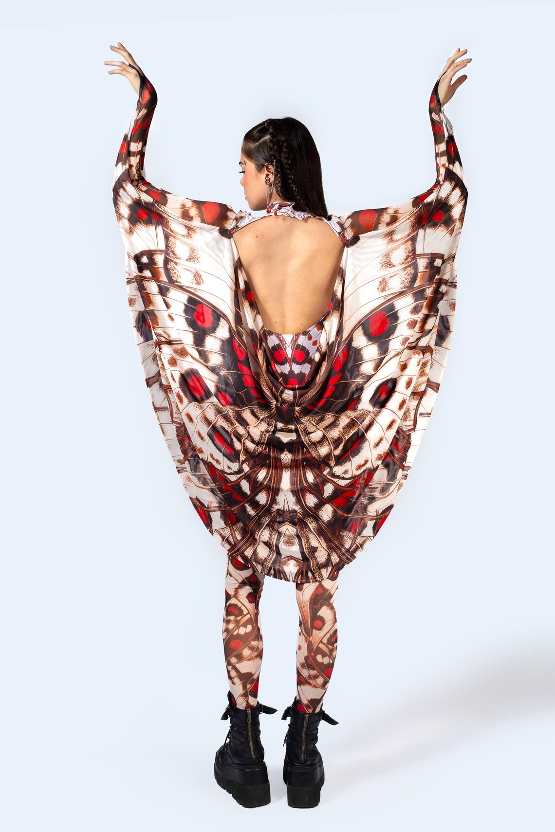 Keyhole Trippy Psychedelic Rave Keyhole Winged Catsuit – Festival Outfit for Women ...
