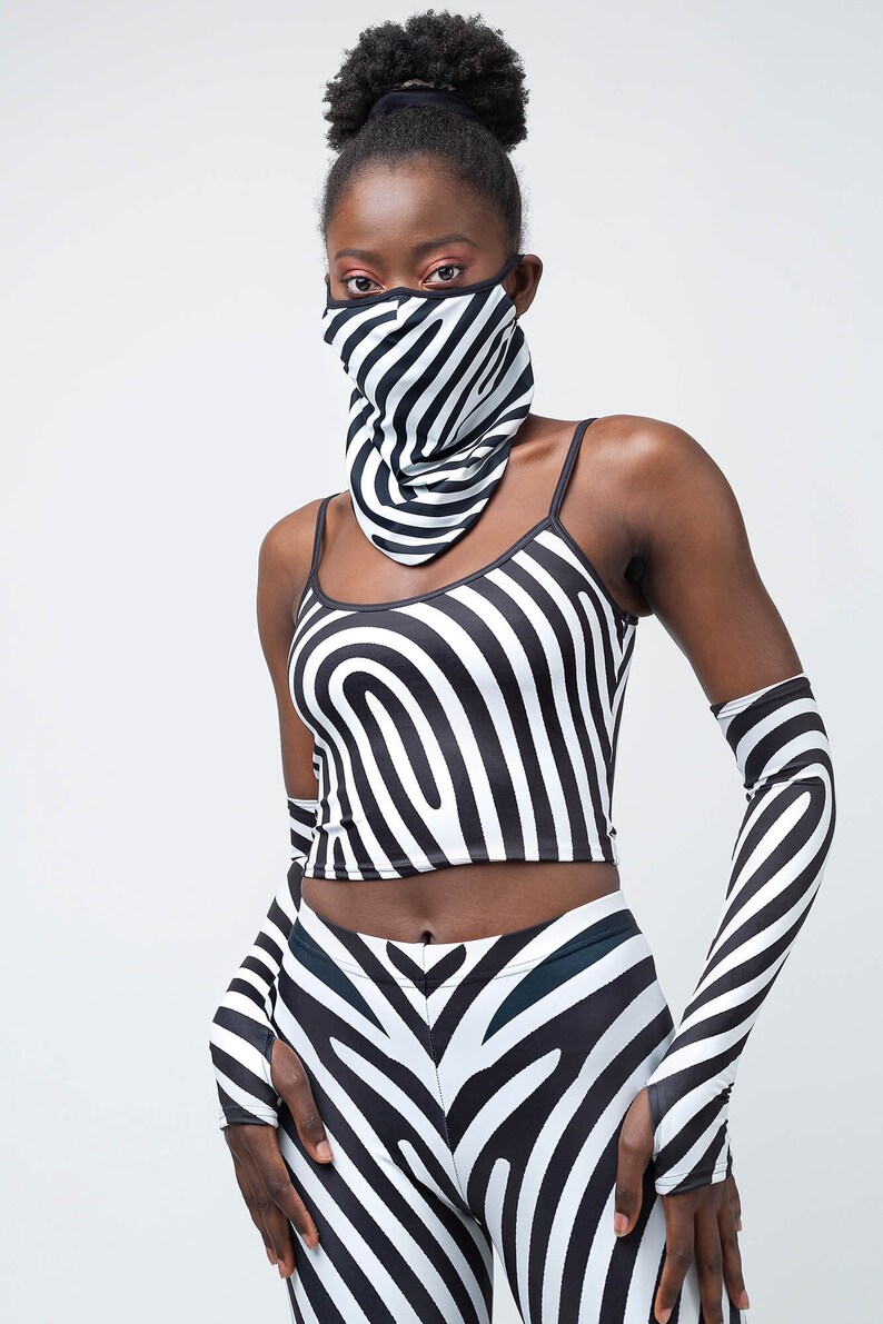 Black White Leggings Minimalistic Leggings Geometric Etsy