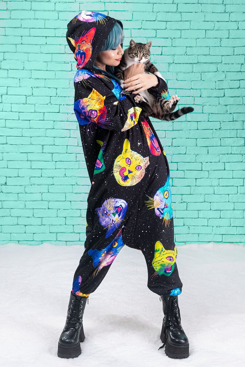 Onesie Adult Kawaii Clothing Funny Cat Costume Cat Lover Etsy