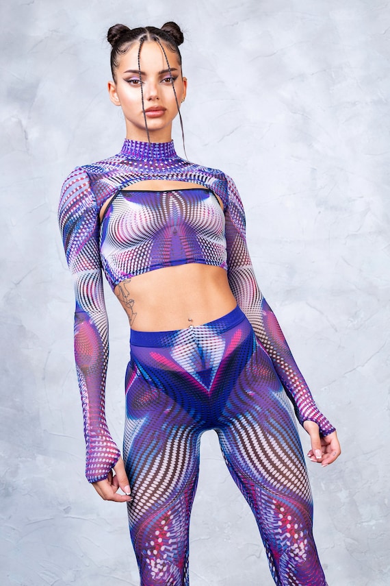 See Through Leggings, Sheer Pants Woman, Sheer Leggings, Sexy Rave Leggings,  Psychedelic Leggings, Sexy Mesh Leggings, Mesh Outfit Set 