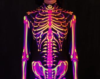 Skeleton Halloween Costume, Cosplay Halloween Costumes, Unique Halloween Outfit, Costumes For Women, Sexy Cosplay Costume, Scary Costume