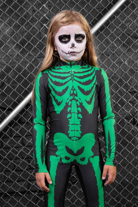 Neon Green Skeleton Costume for Kids Neon Green Skeleton Costume for Kids