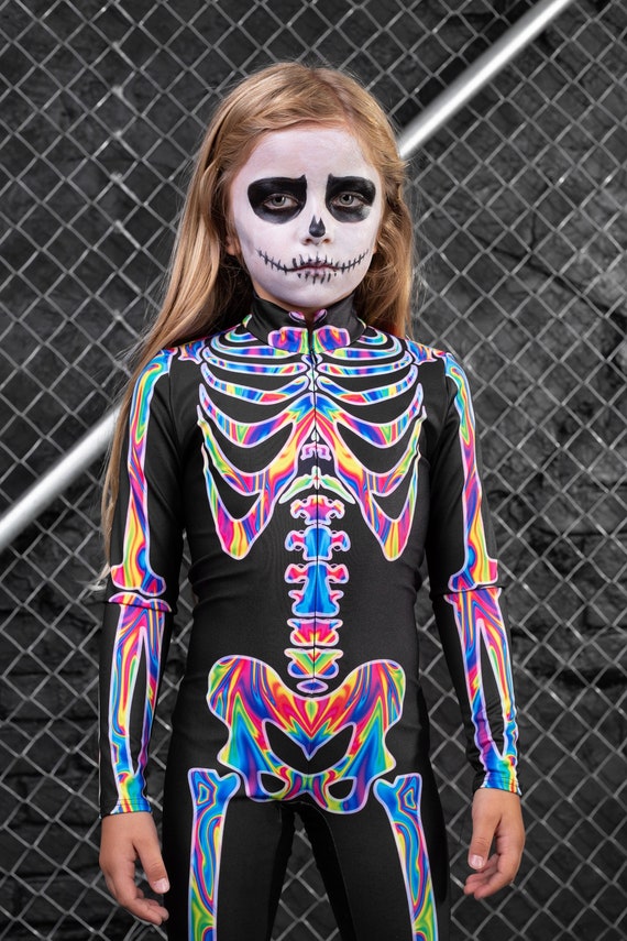 Skeleton Girl Multicoloured Childrens Costume Skeleton Girl Multicoloured Childrens Costume