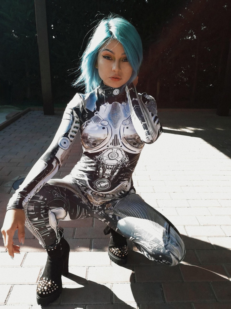Festival-Kostüme für Frauen, futuristische Kleidung, Rave-Kostüm für Frauen, Roboter-Kostüm, Roboter-Paar-Kostüme, Festival-Kostüme Frauen Bild 6