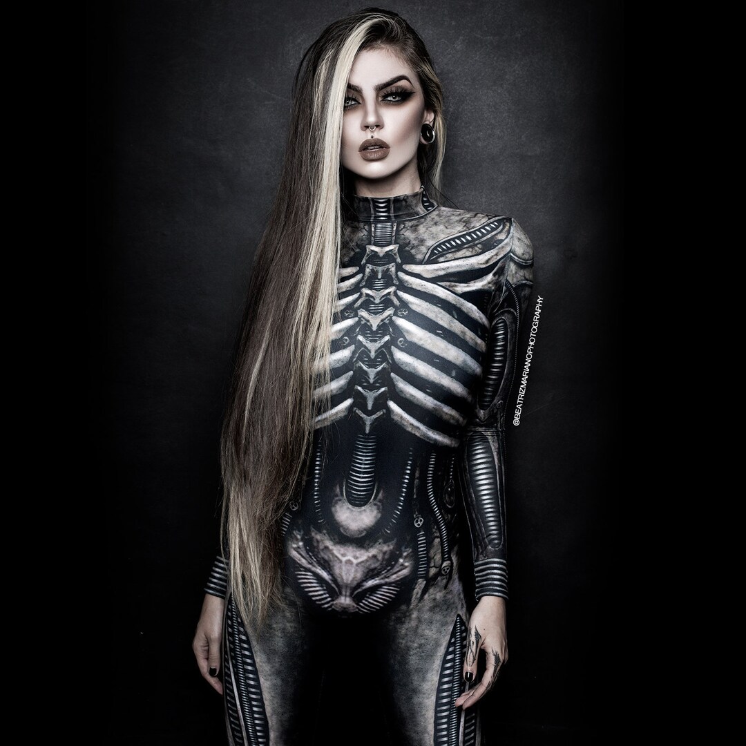 Adult Women's Skeleton Hooded Costume