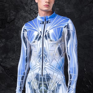 Tuta da uomo, costume da tuta, abbigliamento da rave maschile, abbigliamento da rave maschile, abbigliamento da Burning Man maschile, costume da uomo, tuta da uomo, moda da festival